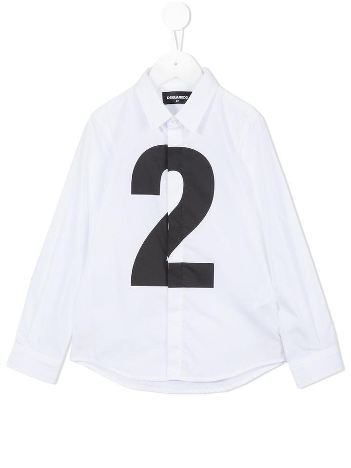 Dsquared2 Kids Printed Shirt, Boy's, Size: 10 Yrs, White