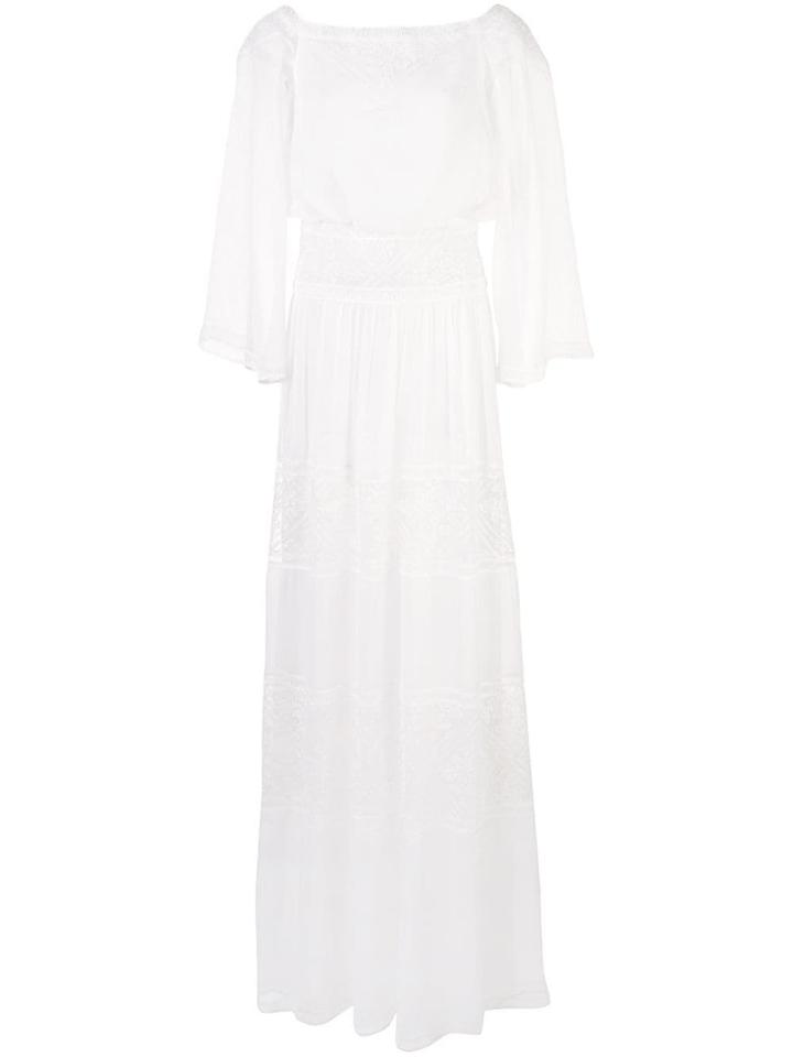 Tadashi Shoji Embroidered Fluid Gown - White