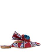 Andrea Mondin Rebecca Pompom Mules - Blue