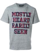 Mostly Heard Rarely Seen Embroidered Logo Patch T-shirt, Men's, Size: Large, Grey, Cotton