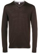 Eleventy V-neck Classic Jumper - Brown