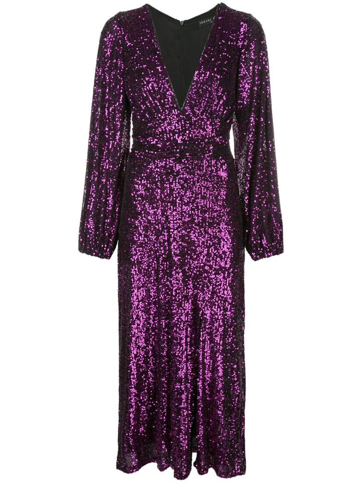 Iorane Sequinned Midi Dress - Purple