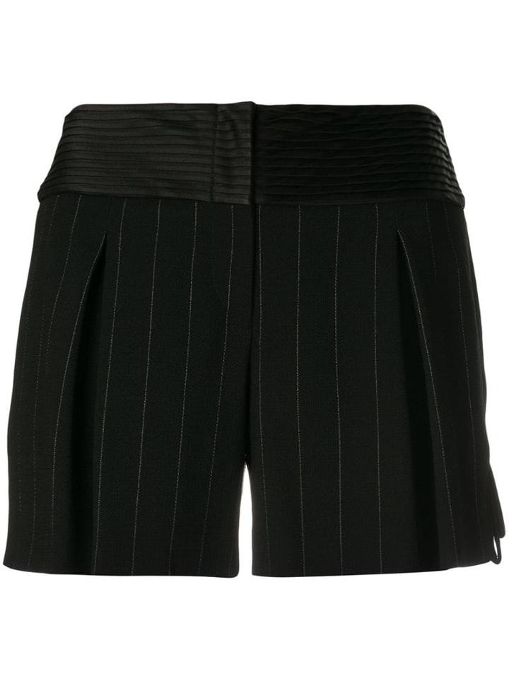 Giorgio Armani Pre-owned Pinstripe Mini Shorts - Black