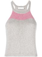 Giada Benincasa Knitted Colour Block Top - Grey