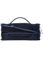 Zanellato Textured Shoulder Bag, Women's, Blue, Cotton/leather