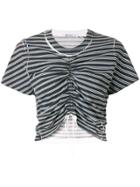 T By Alexander Wang Gathered Front Cropped T-shirt - Black