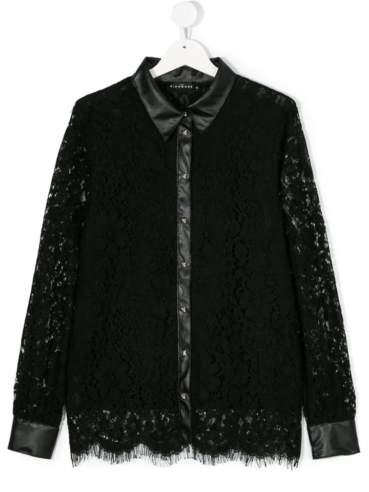 John Richmond Kids Lace Shirt - Black