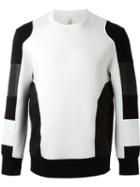 Neil Barrett Colour Block Sweatshirt, Men's, Size: S, White, Viscose/spandex/elastane/lyocell/polyurethane