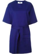 Msgm Front Pocket Belted Shift Dress