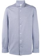 Barba - Micro Pattern Shirt - Men - Cotton - 40, White, Cotton