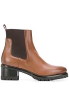 Santoni Fabric Mix Ankle Boots - Brown