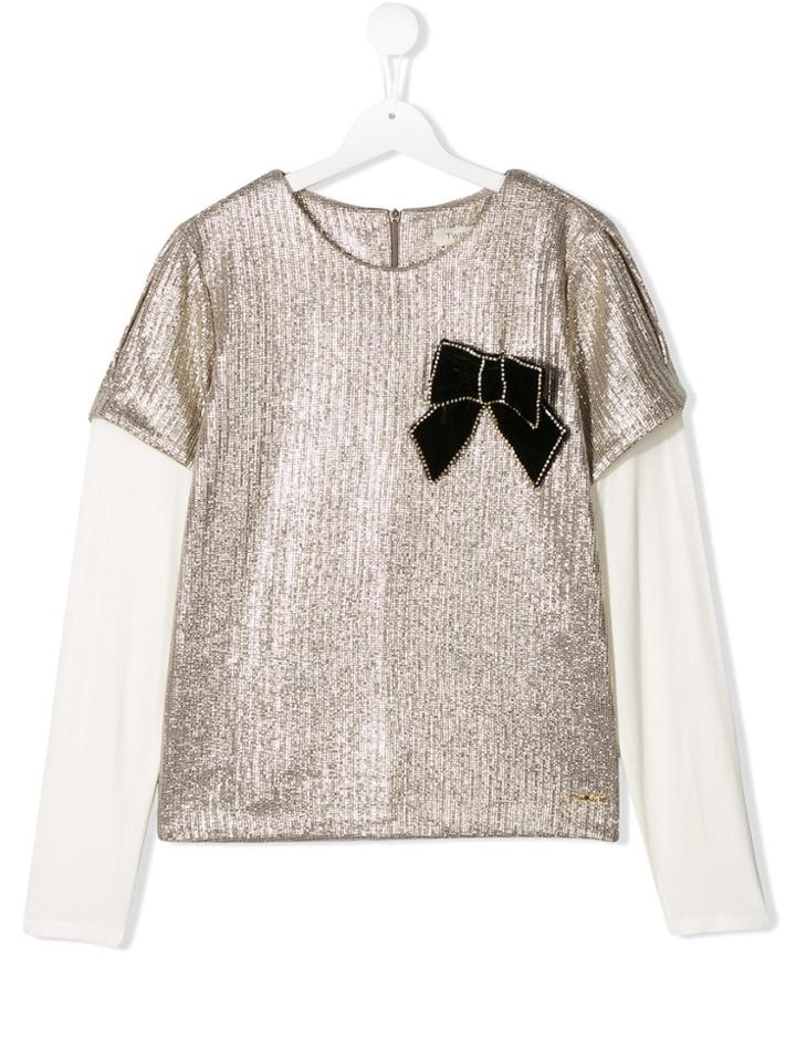 Twin-set Metallic Plisse Blouse - Gold
