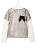 Twin-set Metallic Plisse Blouse - Gold