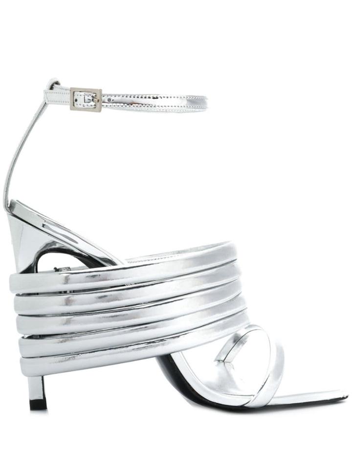 1017 Alyx 9sm Metallic Strappy Detail Sandals - Silver