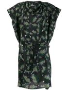 Anntian Short-sleeved Printed Dress - Green