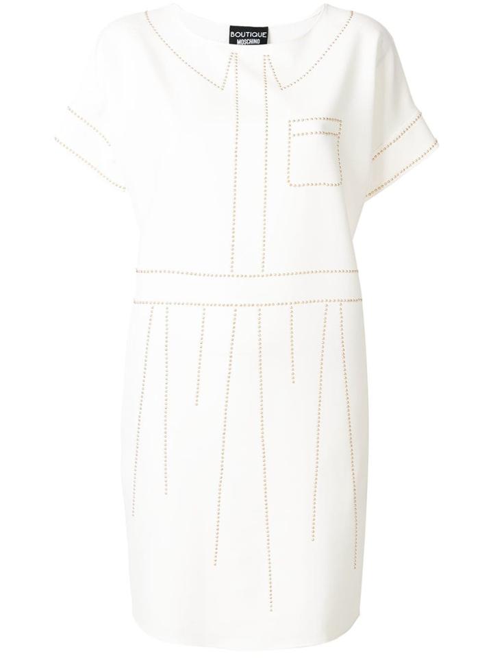Boutique Moschino Stud Detail T-shirt Dress - White