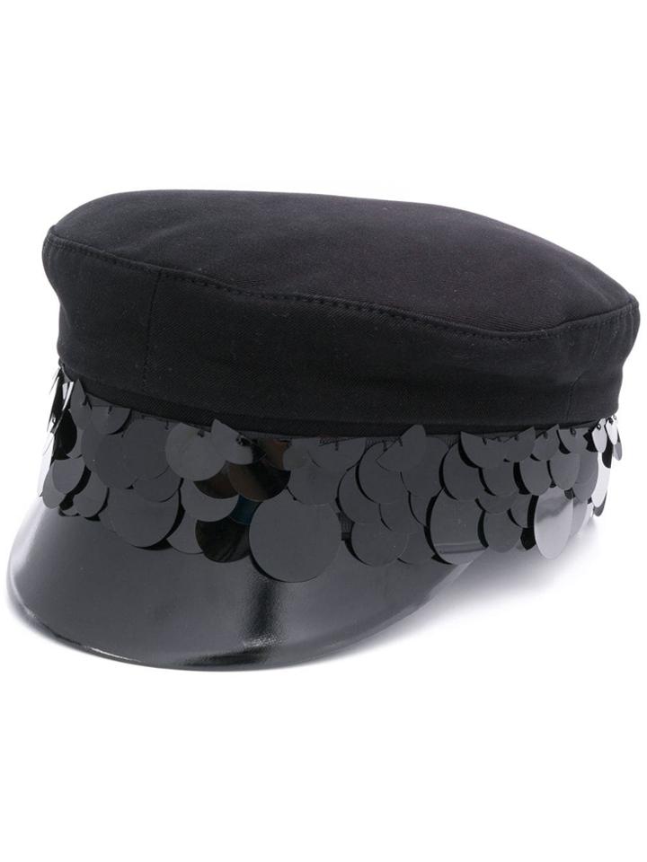 Rta Sequin Detail Hat - Black