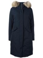 Woolrich Long Arctic Parka Coat, Women's, Size: Xl, Blue, Polyester/polyamide/racoon Fur