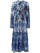 Abstract Print Drawstring Dress, Women's, Size: 42, Blue, Silk, Roberto Cavalli
