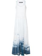 Raquel Allegra Tie-dye Hem Maxi Dress - White