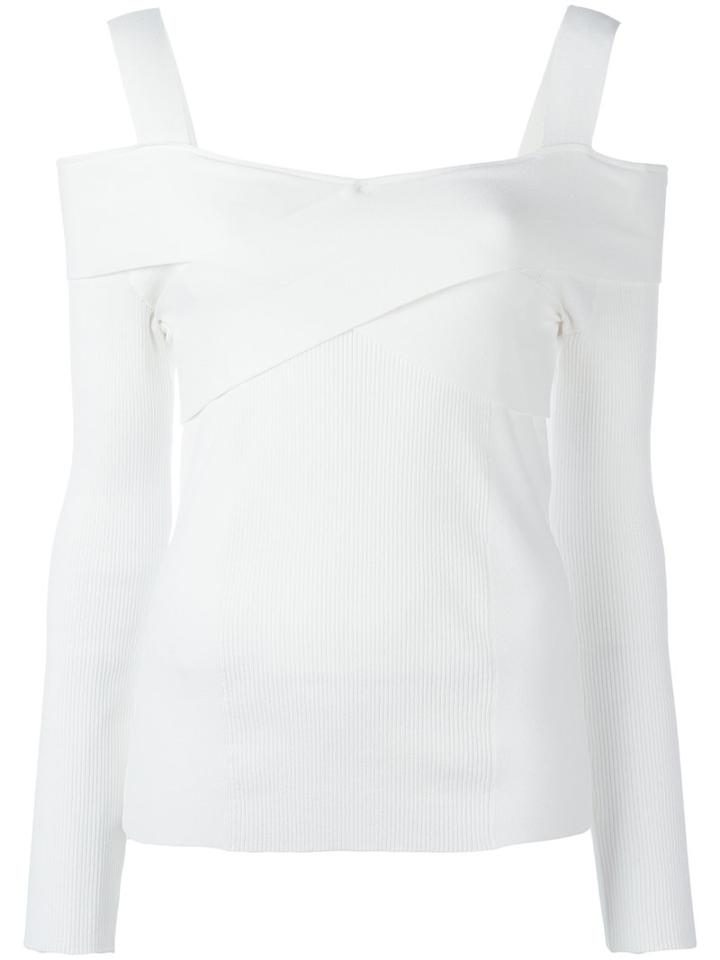 Tom Ford Wrap Detail Jumper, Women's, Size: Small, White, Polyester/viscose