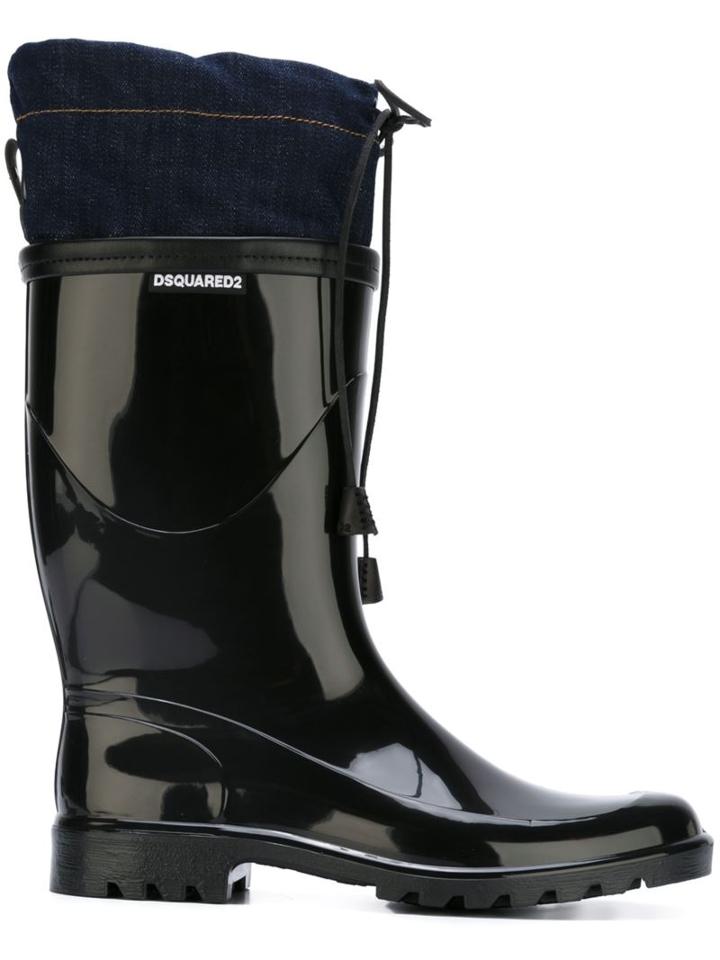 Dsquared2 Denim Panel Wellington Boots
