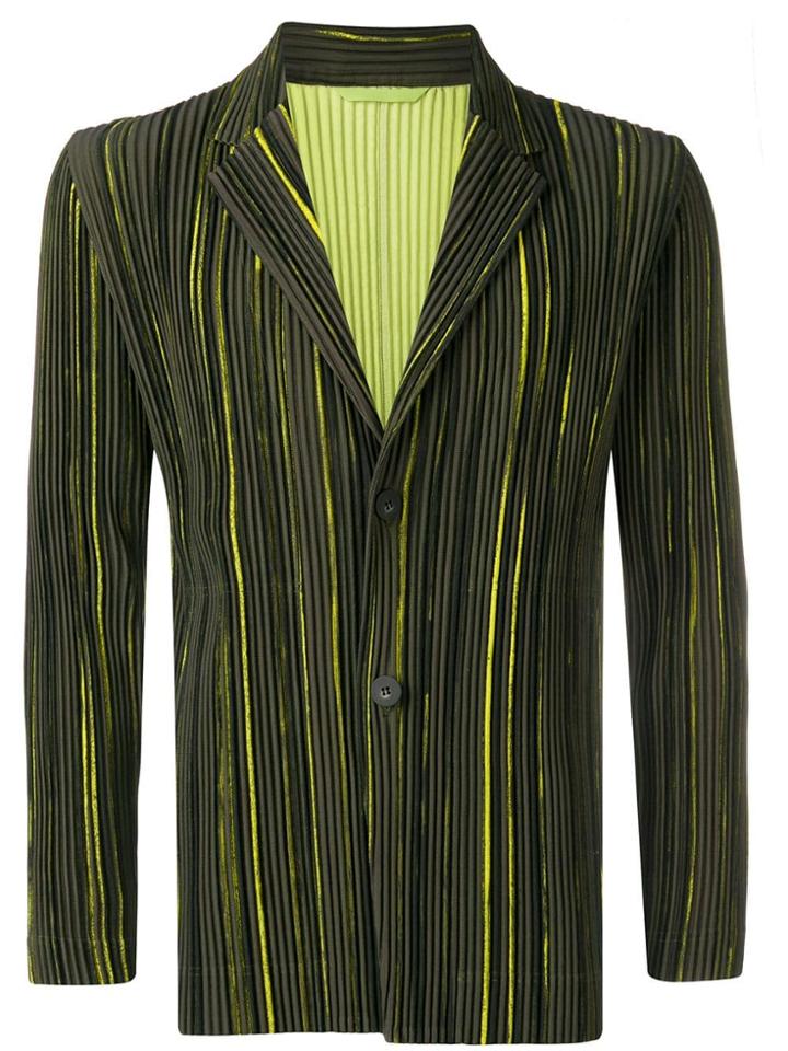 Homme Plissé Issey Miyake Ribbed Blazer - Green
