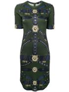 Versus Printed Bodycon Dress - Green