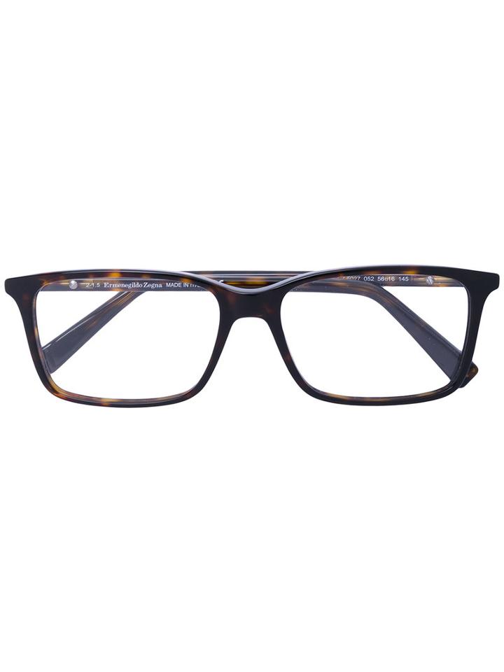 Ermenegildo Zegna - Tortoiseshell Optical Glasses - Men - Acetate - 56, Black, Acetate