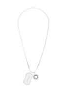 Versace Double Dog Tag Necklace - Metallic