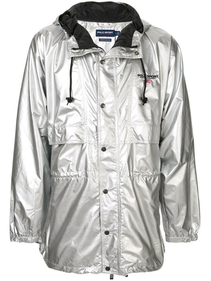 Ralph Lauren P-wing Metallic Raincoat - Silver