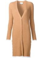 3.1 Phillip Lim Long Ribbed Cardigan, Women's, Size: Xs, Brown, Spandex/elastane/viscose/wool