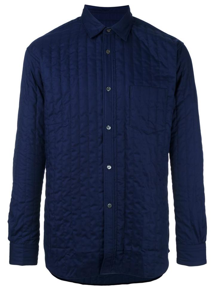 Comme Des Garçons Shirt Quilted Shirt, Men's, Size: Medium, Blue, Cotton/polyester