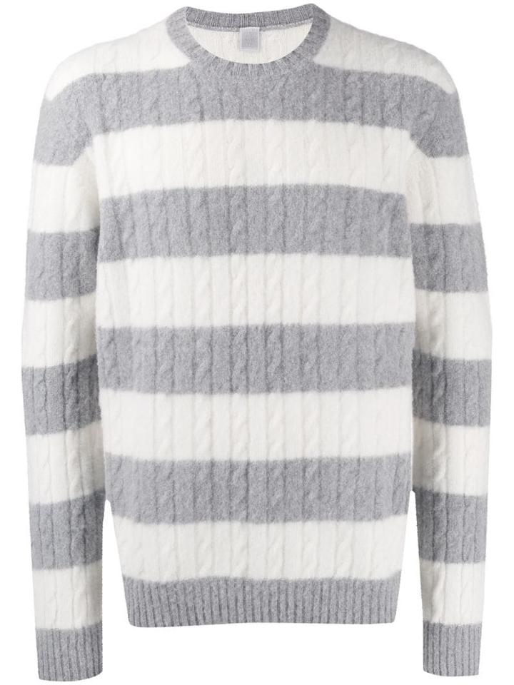 Eleventy Striped Knit Jumper - White