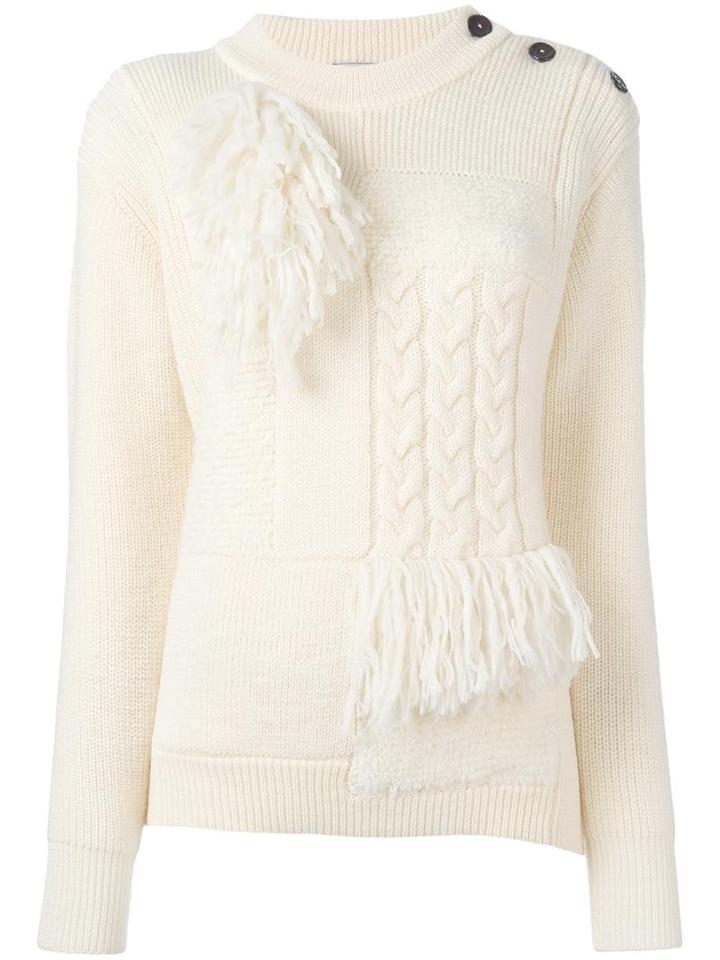 Nina Ricci Scarf Panel Knit Jumper, Women's, Size: Small, Nude/neutrals, Wool