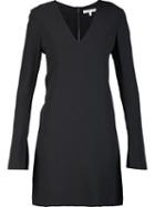 Helmut Lang V-neck Fitted Dress, Women's, Size: Xs, Black, Silk/spandex/elastane/acetate/viscose