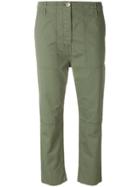 Theory Cropped Spring Cargo Trousers - Green