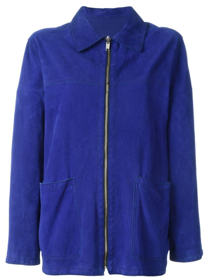 Versace Vintage Suede Jacket - Blue