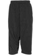 Issey Miyake Men Drop Crotch Cropped Trousers - Grey
