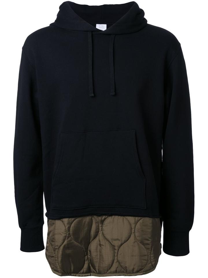Mr. Gentleman Quilted Mix Pattern Hoodie, Men's, Size: Medium, Black, Cotton