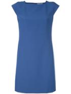 Versace Collection Shoulder Detail Short Dress, Women's, Size: 42, Blue, Polyester/spandex/elastane/viscose