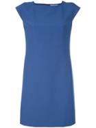 Versace Collection Shoulder Detail Short Dress, Women's, Size: 42, Blue, Polyester/spandex/elastane/viscose