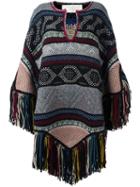 Chloé Fringed Poncho, Women's, Size: Small, Acrylic/polyamide/cashmere/wool