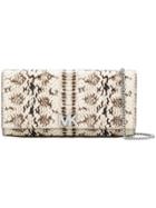 Michael Michael Kors Mott Snake-embossed Clutch - Nude & Neutrals