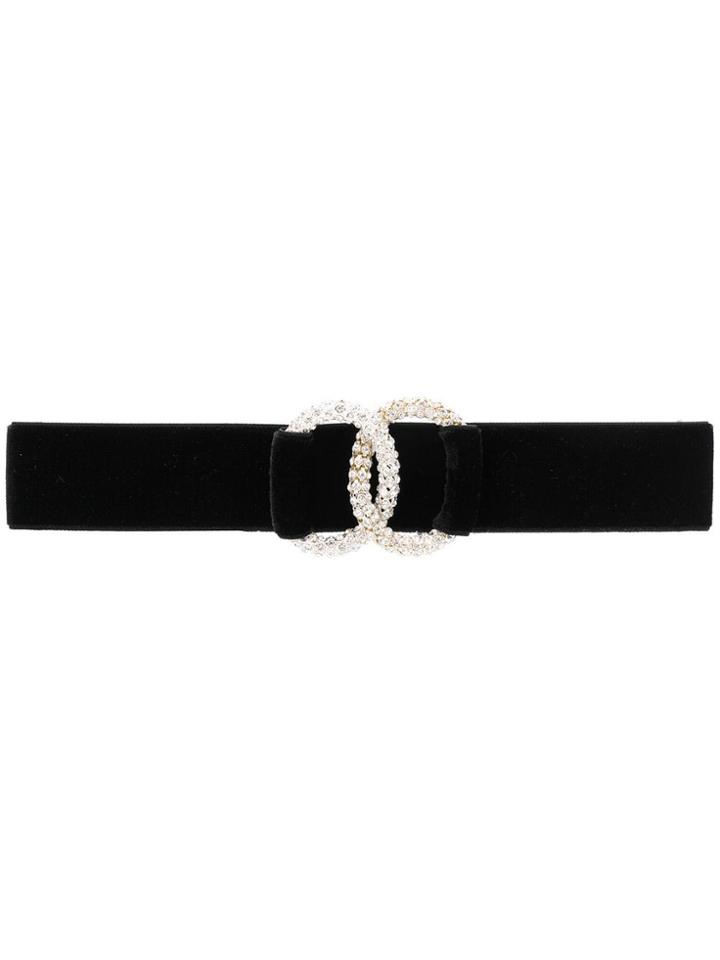 Ca & Lou Interlinking Crystal Clasp Belt - Black