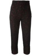 Yves Saint Laurent Vintage Textured Cropped Trousers - Black
