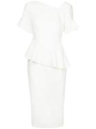 Rachel Gilbert Ruffled Midi Dress - White