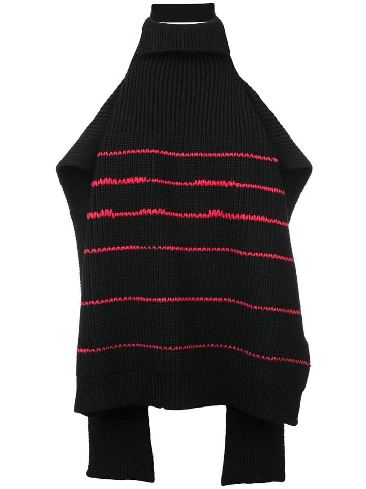 Raf Simons Off-shoulder Sweater - Black