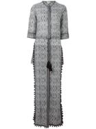 Talitha Tassel Detail Maxi Dress, Women's, Size: Medium, Black, Cotton/silk