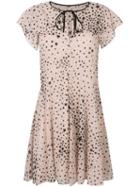Red Valentino - Star Print Mini Dress - Women - Polyester - 38, Nude/neutrals, Polyester